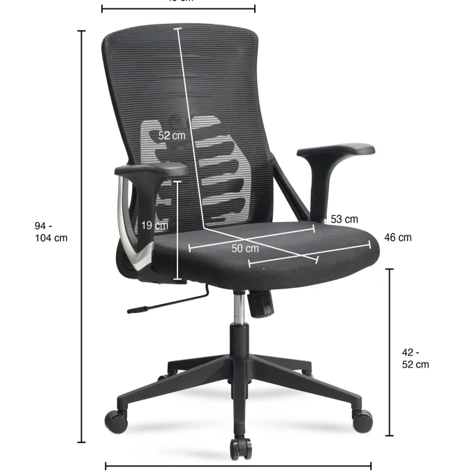 Bürostuhl FineBuy Schreibtischstuhl Mesh Drehstuhl Ergonomisch Stoff 120 kg