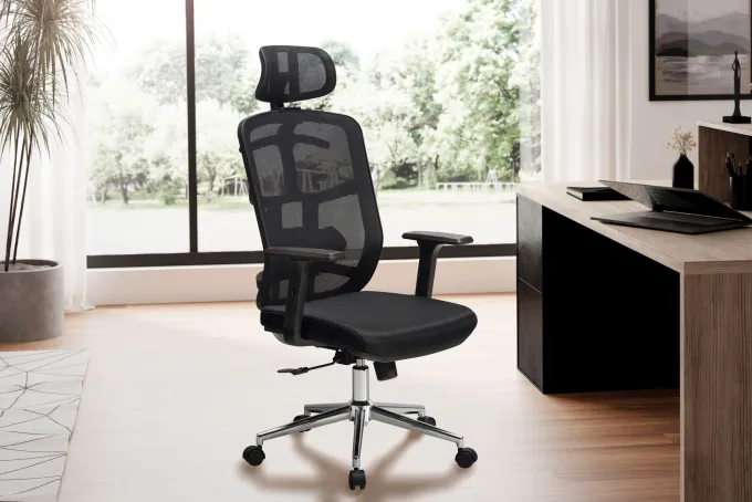 Bürostuhl FineBuy Schreibtischstuhl Mesh Schwarz Drehstuhl Ergonomisch 120 kg