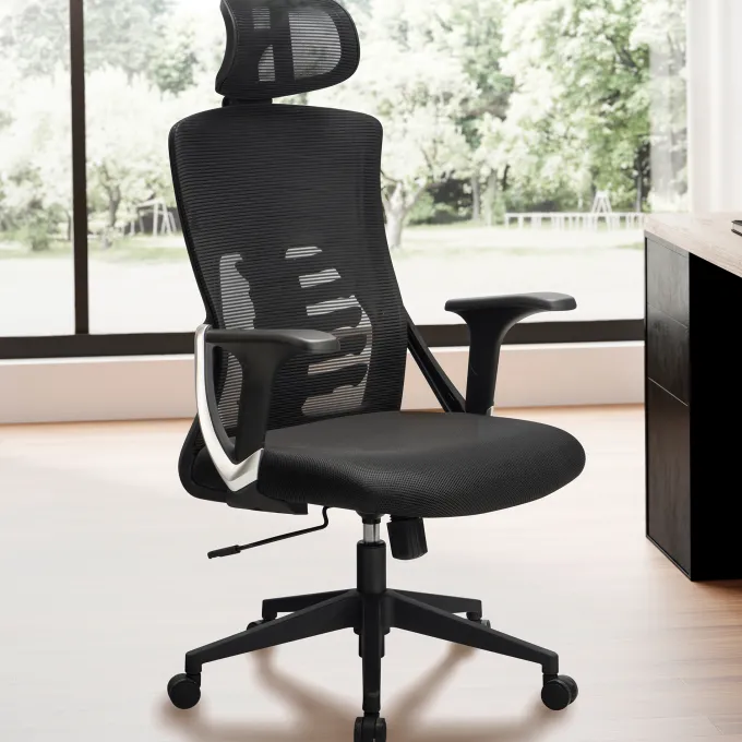 Bürostuhl FineBuy Schreibtischstuhl Mesh Schwarz Drehstuhl Ergonomisch 120 kg