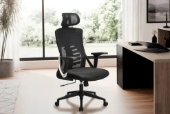 Bürostuhl FineBuy Schreibtischstuhl Mesh Schwarz Drehstuhl Ergonomisch 120 kg