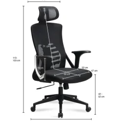 Bürostuhl FineBuy Schreibtischstuhl Mesh Schwarz Drehstuhl Ergonomisch 120 kg