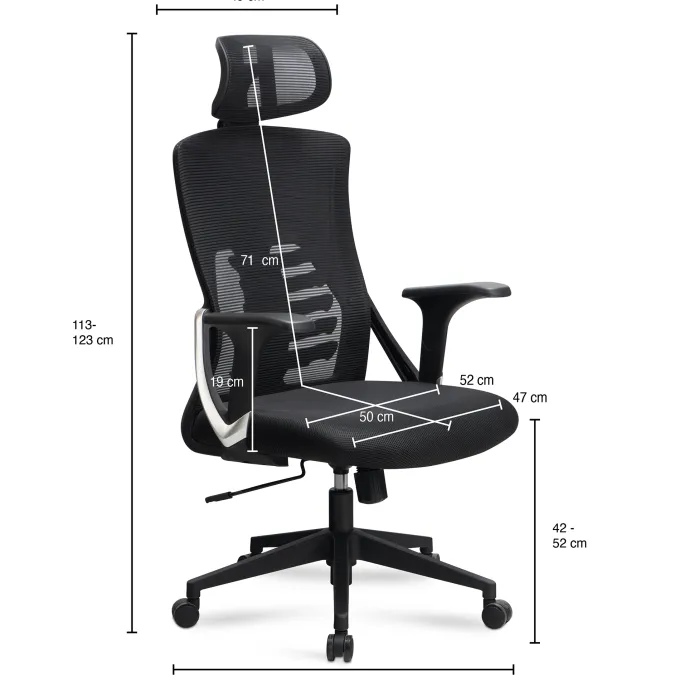 Bürostuhl FineBuy Schreibtischstuhl Mesh Schwarz Drehstuhl Ergonomisch 120 kg