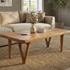 Couchtisch Akazie Massivholz Sofatisch Wohnzimmertisch Loungetisch Landhaus