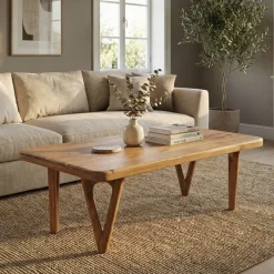 Couchtisch Akazie Massivholz Sofatisch Wohnzimmertisch Loungetisch Landhaus