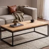 Couchtisch Akazie Massivholz 120cm Wohnzimmertisch rechteckig Industrial Design