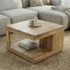 Couchtisch Akazie Massivholz 60cm Wohnzimmertisch Beistelltisch Sofatisch Ablage