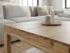 Couchtisch Akazie Massivholz 60cm Wohnzimmertisch Beistelltisch Sofatisch Ablage