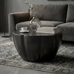 Couchtisch Aluminium 60cm Wohnzimmertisch Rund Sofatisch Beistelltisch Metall