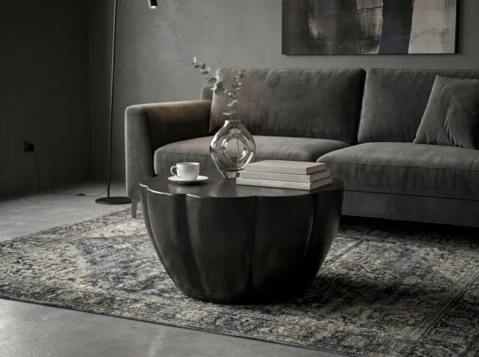 Couchtisch Aluminium 60cm Wohnzimmertisch Rund Sofatisch Beistelltisch Metall
