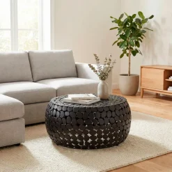 Couchtisch Aluminium Sofatisch 66cm rund Wohnzimmertisch Metall Tisch Alu modern