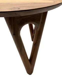 Couchtisch 60cm Akazie Massivholz Sofatisch Wohnzimmertisch Beistelltisch Rund