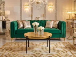 Couchtisch 63cm Aluminium Sofatisch Alu Orientalisch Metall Beistelltisch Rund