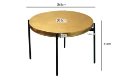 Couchtisch 63cm Aluminium Sofatisch Alu Orientalisch Metall Beistelltisch Rund