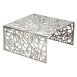 Couchtisch 60cm Aluminium Sofatisch Alu Wohnzimmertisch Metall Tisch Quadratisch