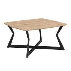 Couchtisch 75cm Eiche Optik Quadratisch Sofatisch Wohnzimmertisch Beistelltisch