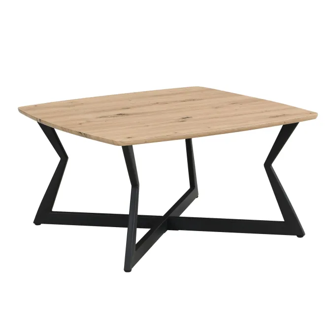 Couchtisch 75cm Eiche Optik Quadratisch Sofatisch Wohnzimmertisch Beistelltisch