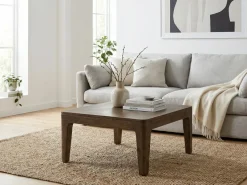 Couchtisch 60cm Mango Massivholz Walnuss Sofatisch Wohnzimmertisch Beistelltisch