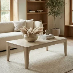 Couchtisch 120cm Massivholz Rechteckig Sofatisch Wohnzimmertisch Tisch Modern