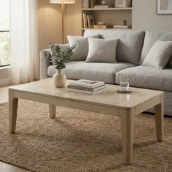 Couchtisch 120cm Massivholz Rechteckig Sofatisch Wohnzimmertisch Tisch Modern