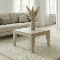 Couchtisch 60cm Massivholz white wash Sofatisch Wohnzimmertisch Beistelltisch
