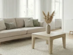 Couchtisch 60cm Massivholz white wash Sofatisch Wohnzimmertisch Beistelltisch