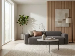 Couchtisch 70cm mit Marmor Platte weiß Wohnzimmertisch Beistelltisch Metall rund