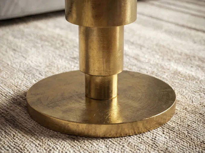 Couchtisch 60cm rund Marmor Wohnzimmertisch Sofatisch Alu Beistelltisch Metall