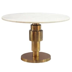 Couchtisch 60cm rund Marmor Wohnzimmertisch Sofatisch Alu Beistelltisch Metall