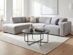 Couchtisch 80cm Rund Schwarz Sofatisch Wohnzimmertisch Beistelltisch Modern