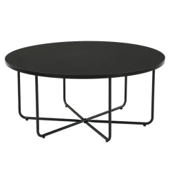 Couchtisch 80cm Rund Schwarz Sofatisch Wohnzimmertisch Beistelltisch Modern
