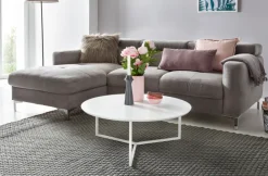 Couchtisch 80cm Rund Weiß Matt Design Wohnzimmertisch Sofa Beistell Tisch