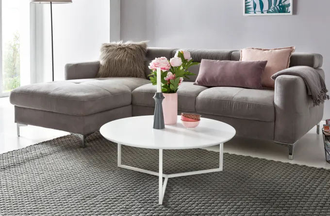 Couchtisch 80cm Rund Weiß Matt Design Wohnzimmertisch Sofa Beistell Tisch