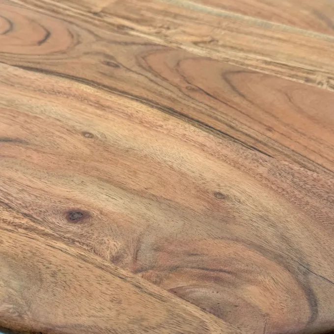 Couchtisch 60cm Sofatisch Akazie Massivholz Wohnzimmertisch Beistelltisch Rund