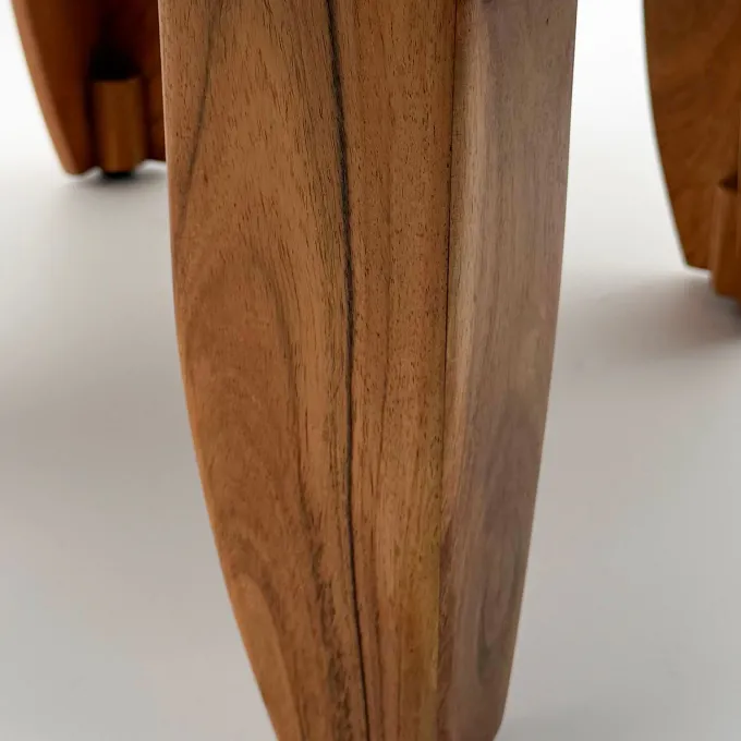 Couchtisch 60cm Sofatisch Akazie Massivholz Wohnzimmertisch Beistelltisch Rund