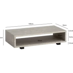 Couchtisch FineBuy 100 cm Wohnzimmertisch Sofatisch Stauraum Groß Kaffeetisch