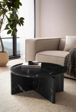 Couchtisch FineBuy 70 cm Wohnzimmertisch Sofatisch Rund Groß Kaffeetisch Modern