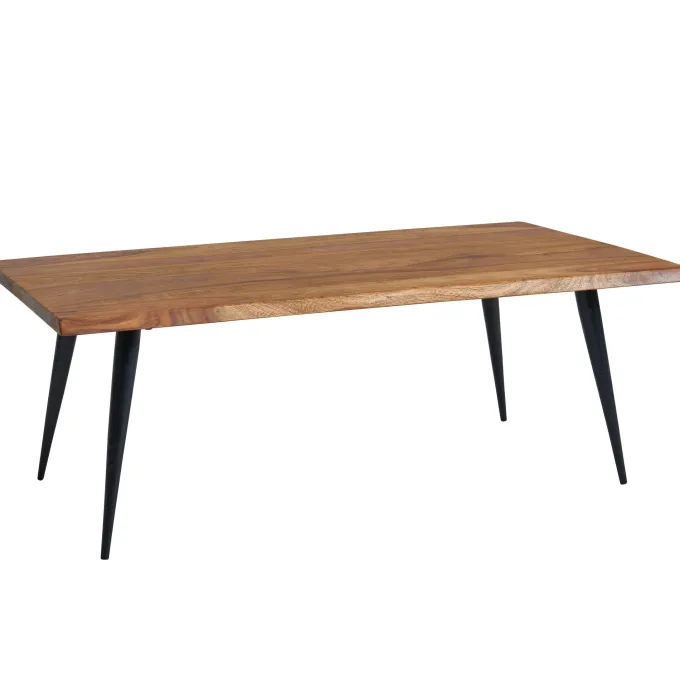 Couchtisch FineBuy Holz Massiv Sofatisch Wohnzimmertisch Tisch Baumkante Modern
