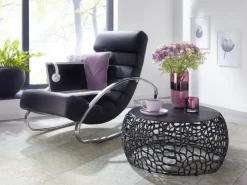 Couchtisch FineBuy Metall Sofatisch Ø 66 cm Tisch Wohnzimmertisch Rund Aluminium