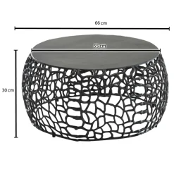 Couchtisch FineBuy Metall Sofatisch Ø 66 cm Tisch Wohnzimmertisch Rund Aluminium