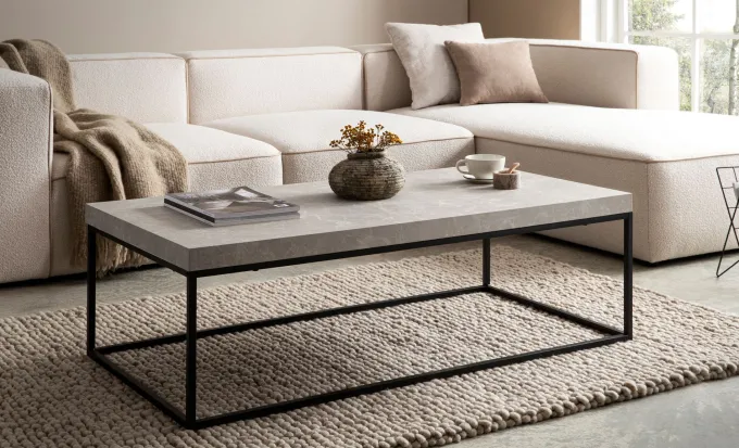 Couchtisch FineBuy Sofatisch 120 cm Wohnzimmertisch Groß Kaffeetisch Modern
