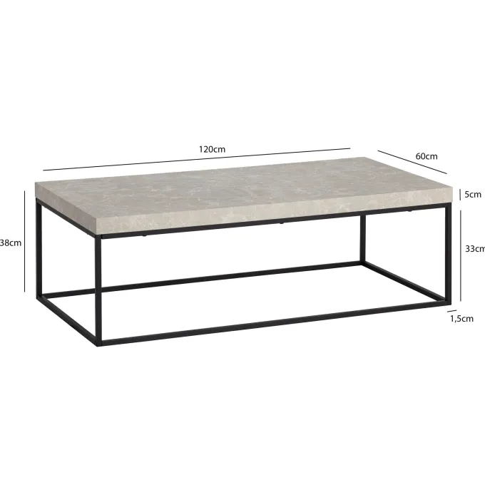 Couchtisch FineBuy Sofatisch 120 cm Wohnzimmertisch Groß Kaffeetisch Modern
