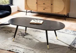 Couchtisch FineBuy Sofatisch Marmor Optik 120 cm Wohnzimmertisch Tisch Modern