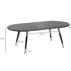 Couchtisch FineBuy Sofatisch Marmor Optik 120 cm Wohnzimmertisch Tisch Modern