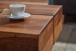Couchtisch FineBuy Sofatisch Massivholz 57,5x57,5x30 cm Wohnzimmertisch Tisch
