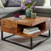 Couchtisch FineBuy Sofatisch Holz Massiv 60x60x34,5 cm Wohnzimmertisch Tisch