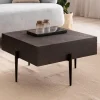 Couchtisch FineBuy Sofatisch Steinoptik Anthrazit 64x64x35 cm Wohnzimmertisch