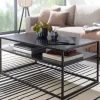 Couchtisch FineBuy Sofatisch 100x60x45 cm Metall Wohnzimmertisch Tisch Stauraum