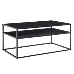 Couchtisch FineBuy Sofatisch 100x60x45 cm Metall Wohnzimmertisch Tisch Stauraum