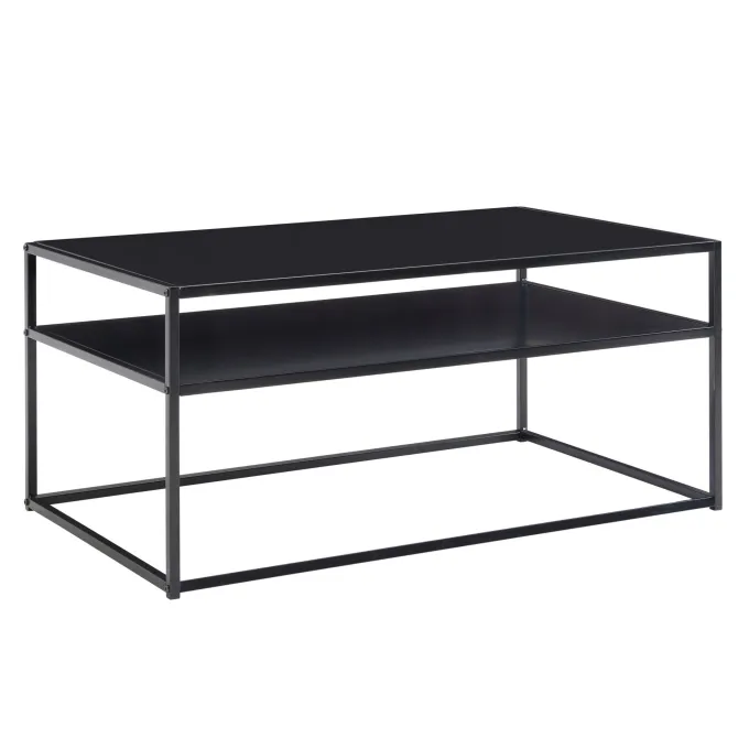 Couchtisch FineBuy Sofatisch 100x60x45 cm Metall Wohnzimmertisch Tisch Stauraum