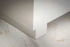 Couchtisch FineBuy Sofatisch MONOBLOC Weiß Hochglanz 60x60 cm Wohnzimmertisch